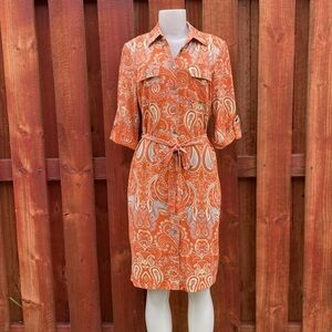 J.McLaughlin Women Paisley Button/Tie Dress Size S
